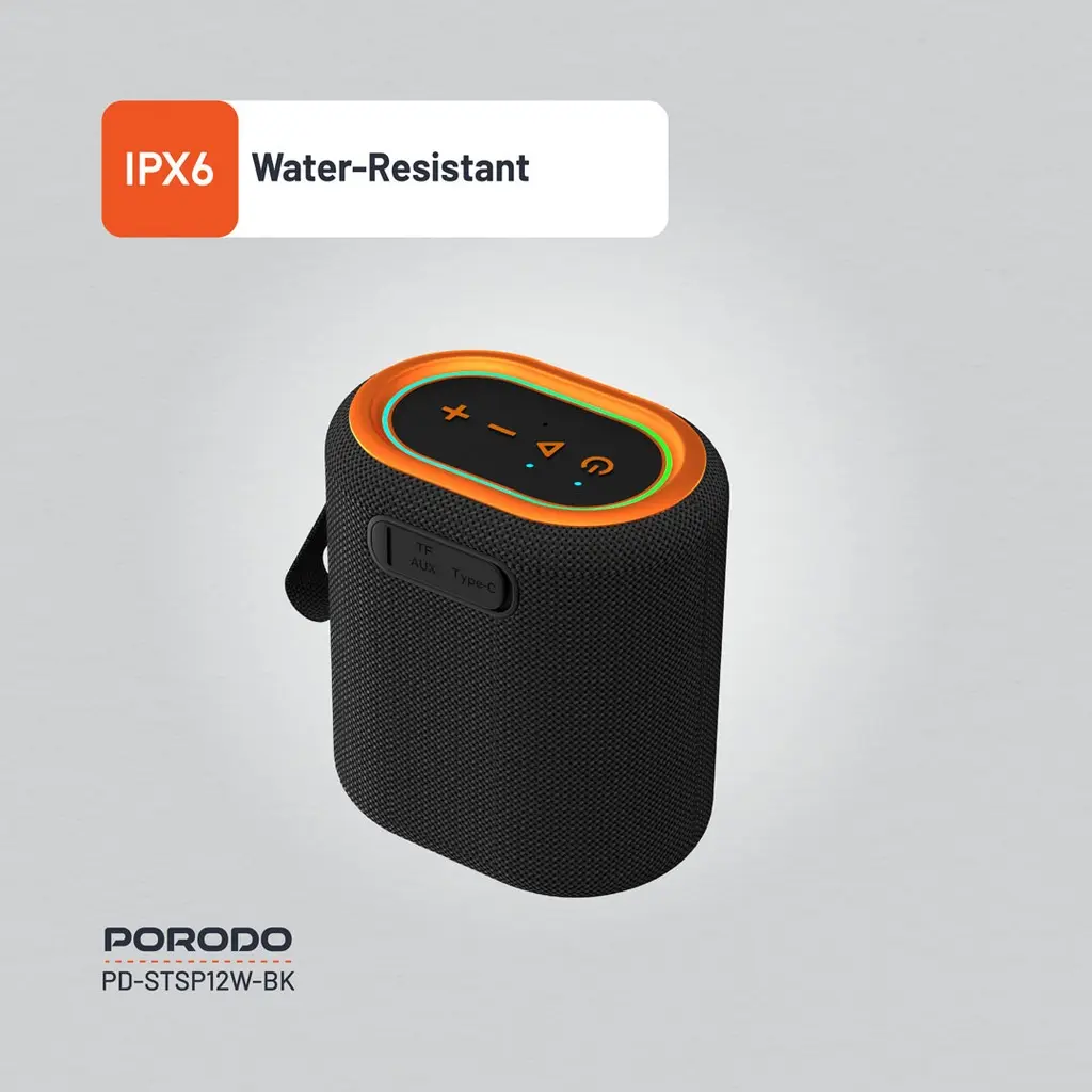Porodo Soundtec Rave Portable Speaker - Black (5).webp