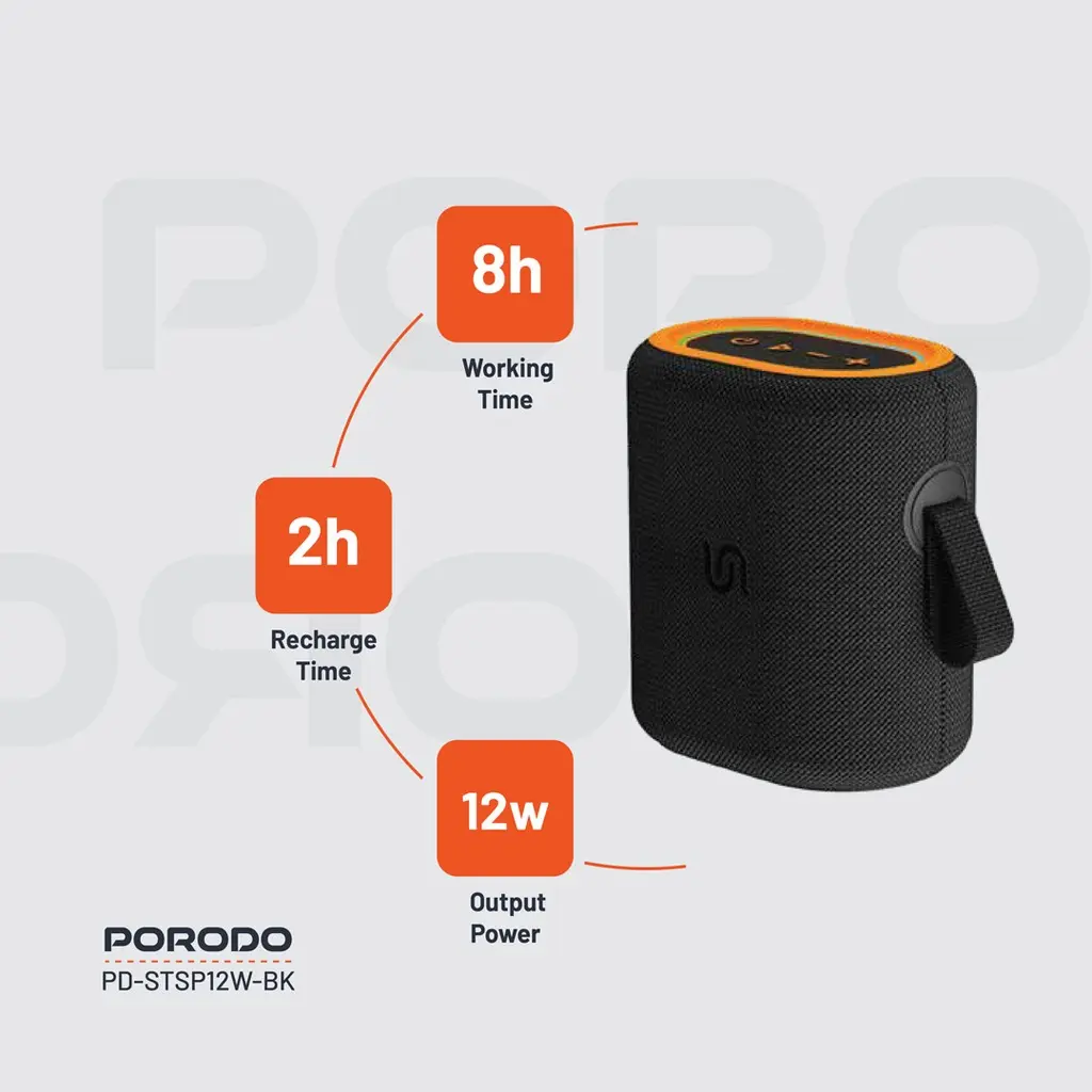 Porodo Soundtec Rave Portable Speaker - Black (6).webp
