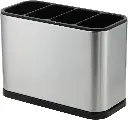 Kitchen Utensil Holder for Countertop Flatware Organizer Utensil Crock Holder Caddy Anti Slip Drip Tray Stainless Steel,7.1 x 3.4 x 5.2 inch 