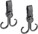 2pcs Set Double Stroller Swivel Hooks Multifunctional Adjustable Bicycle Stroller Hooks for Hanging Bags for Mommy Diaper Bag, Pushchair, Shopping Grocery, Backpack
