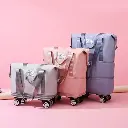 Rolling Duffle Bag with Wheels and Handle Foldable Travel Bag Expandable Carry on Bag with Detachable Casters Wheeled Weekender Bag for Women & Men