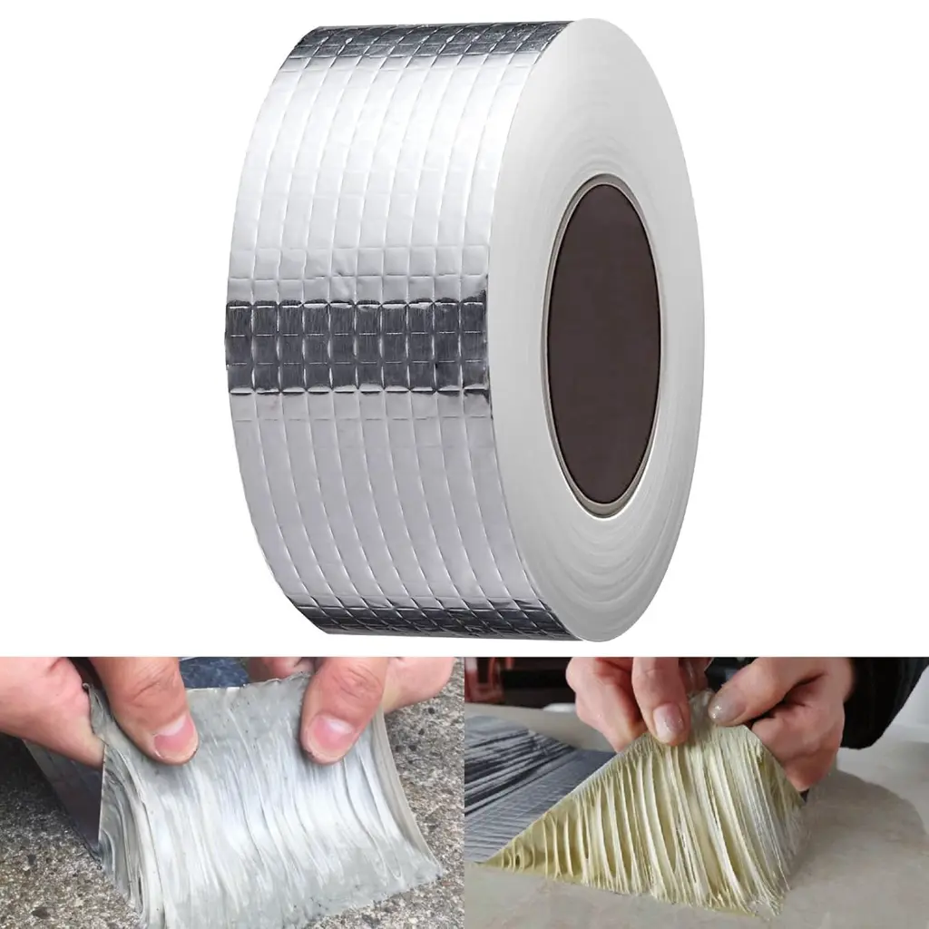 Leakage Repair Waterproof Aluminium Rubber Tape, Hot & Cold Temperature Aluminium Foil Tape, Perfect for Sealing Water Leakage