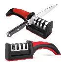 Knife Sharpeners for Kitchen Knives– Stainless Steel 4 in1 Kitchen Knife Sharpener – Ergonomic and Easy to Use Knife Sharpening Kit with 4 Stage Sharpening Slots