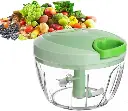 Vegetable Chopper Manual Food Chopper with Container, Hand Pull String Veggie Cutter for Salad Garlic Nut Onion 