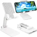 Cell Phone Stand, Folding Desktop Phone Stand, Angle Height Adjustable Mobile Phone Holder for Desk, Office, Tablet Stand Compatible with All Phones 4-10 Inches Cell Phone/Tablet 