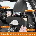 Car Rear Backseat Extra Multifunctional Drink Cup Holder Organizers with Tissue Storage Box Organizer & Hooks for Car Seat Back.