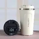 Stainless Steel Double Wall Insulated Coffee Mug with Smart LED Temperature Display | 380 ML 