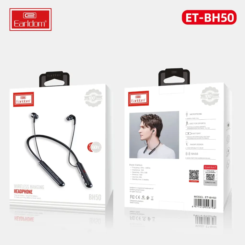 Earldom® BH50 Wireless Hanging Bluetooth Headset