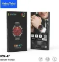 Haino Teko Germany RW47 AMOLED Large Round Screen Smartwatch with 3 Straps and Wireless Charger for Men Boys Black