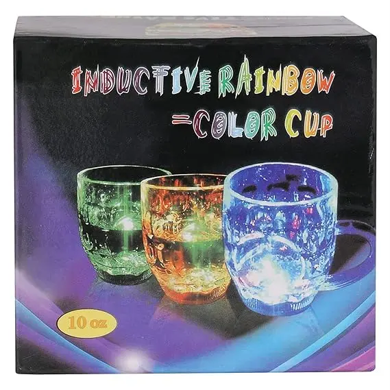 VISIONSWIPE Inductive Rainbow Color Changing LED Mug - Magic Light-Up Cup for Kids and Parties (Set of 1) 