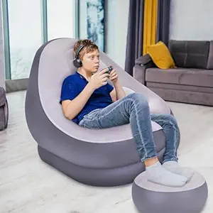 Whixant Inflatable Single Sofa, Lazy Inflatable Sofa, Leisure nap Lounge Chair, Portable Folding Sofa, Suitable for Living Room, Bedroom, Balcony and Garden 