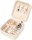 PU Leather Small Jewelry Box, Travel Portable Jewelry Case for Ring, Pendant, Earring, Necklace, Bracelet Organizer Storage Holder Boxes 