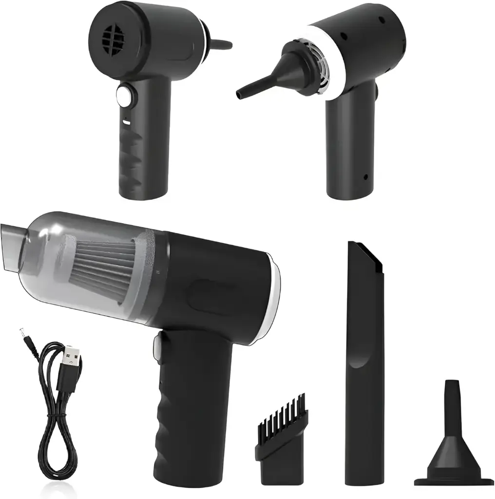 Portable Car Vacuum Cleaner with Blower I USB Rechargeable Wireless Handheld Car Vacuum Cleaner Traveling, Portable, Rechargeable (Vacuum with Blower) (3 in 1) 