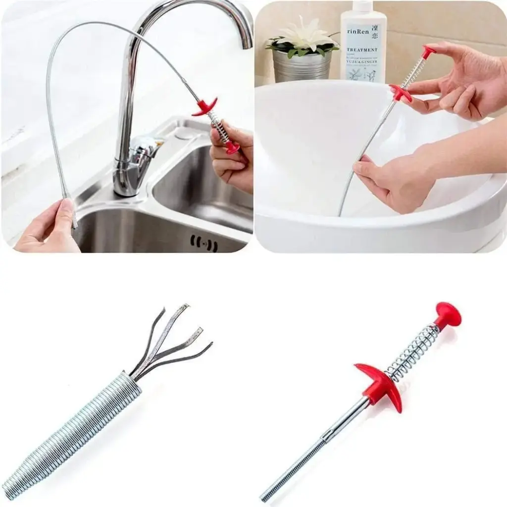 Drain Snake Drain Cleaner Sticks Clog Remover Cleaning Tools Spring Pipe Dredging Tools Household Hair Cleaner for Kitchen Sink, Bathroom Tub, Toilet 