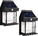 Solar Wall Lights Outdoor Dusk to Dawn Solar Motion Lights Outdoor, Waterproof, 3 Lighting Modes, Wall Mount Light Sconces for Outside Patio Fence... 