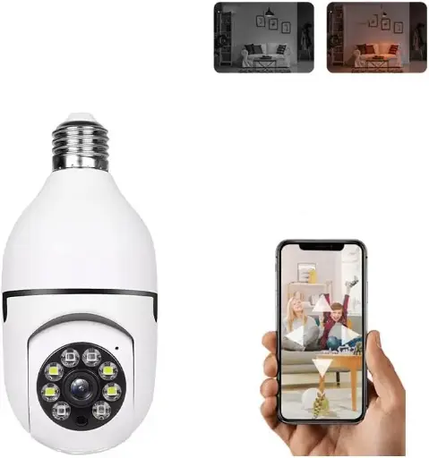 360 Light Bulb Security Camera Home Wireless WiFi Camera Surveillance Camera Baby Monitor Nanny Cam Pet Camera Video Recording with Audio Remote Control with Phone APP 