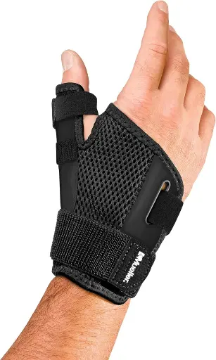 Sports Medicine Adjust-to-Fit Thumb Stabilizer, Spica Splint, Thumb Pain Relief Brace for Men and Women, Ideal for De Quervain's Tenosynovitis, Arthritis, Sprains, Fits Right or Left