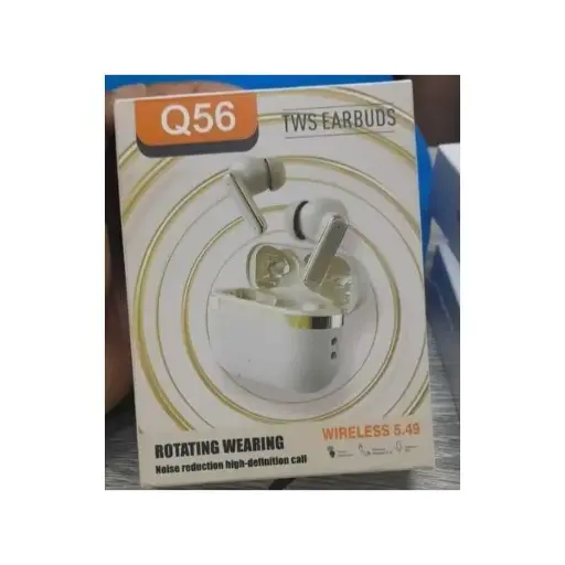 TWS Q56 Bluetooth Headsets Wireless Earpods Earphones With Noise Reduction High Defination Call- Best Sound