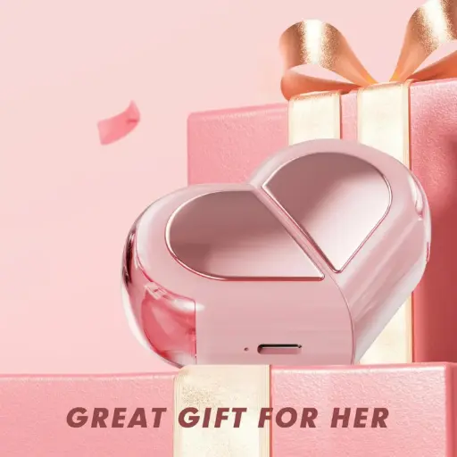  Ttbesmi Heart Wireless Earbuds for Girls Kids, Cute Small Mini Tiny Invisible Earbuds Wireless Bluetooth for Small Ears Canals Women Rose Gold Kawai Blue...