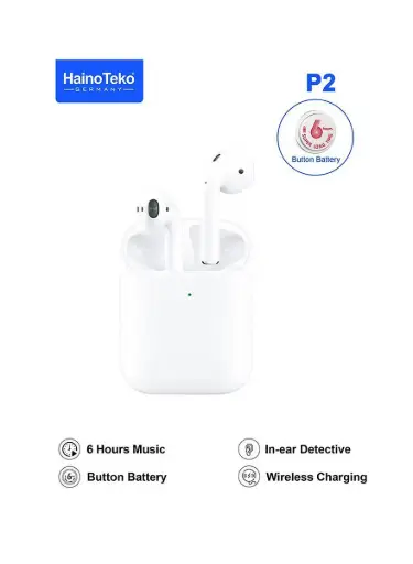 Haino Teko P2 Wireless Charging Supporting Bluetooth Earbuds With HD Mic and Touch Control