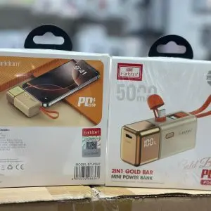 Earldom PD47 22.5W 2-in-1 Gold Bar Mini Power Bank with 5000mAh Capacity