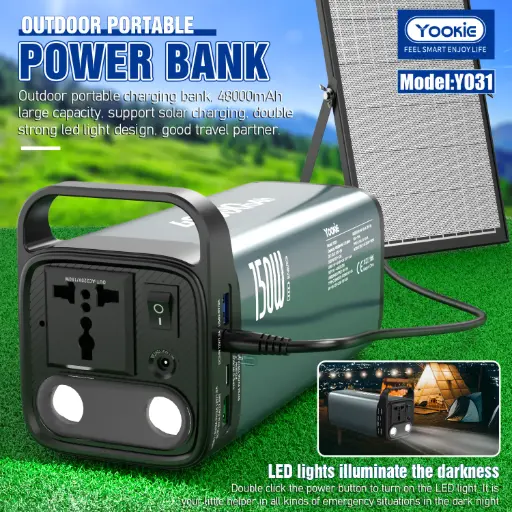 YOOKIE YO31 Outdoor Power Bank 48000mAh-172Wh USB Port Fast Charging With Cables And LED Digital Display