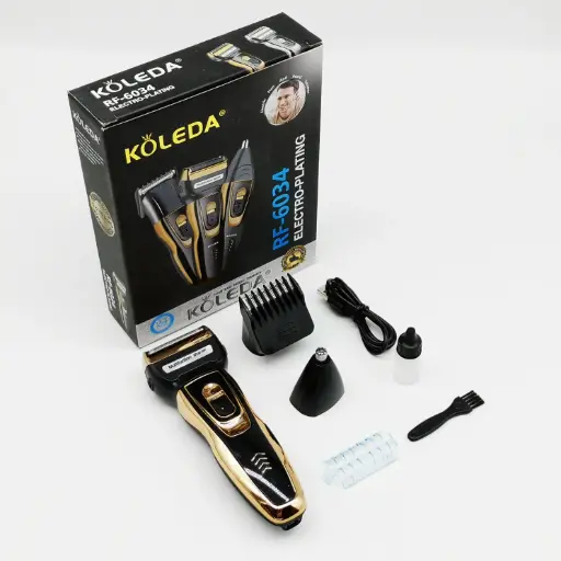 Original KOLEDA RF-6034 Professional Men Grooming Rechargeable 3 in 1 Shave Trimmer Hair Clippers