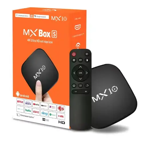 MX10 Smart TV Box 2.4G&5G Dual WIFI BT Media Player Android 7.1 Body Feeling Game Voice Assistant 3D Movie 4K Youtube TV Box
