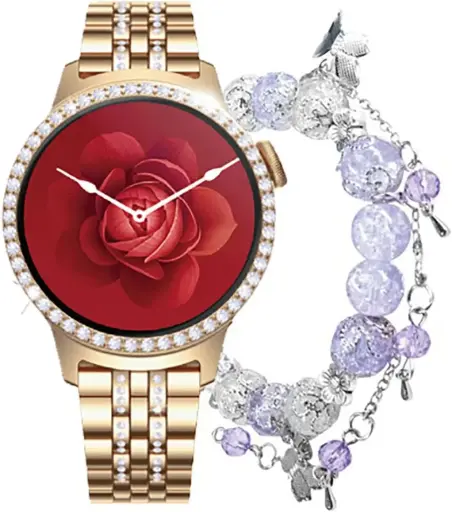 Telzeal (LOLA-5) Smart Watch for Women (Answer/Make Call), 38mm Always-on Display Diamonds with Heart Rate/SpO2/Sleep Monitor, Female Period Track, 2 Straps...
