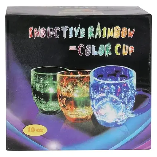 VISIONSWIPE Inductive Rainbow Color Changing LED Mug - Magic Light-Up Cup for Kids and Parties (Set of 1) 