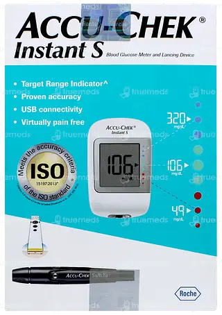 Accu Chek Instant S Blood Glucose Meter Kit 1 With 10 Test Strips Free 