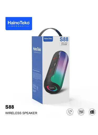 Haino Teko S88 Wireless Bluetooth Speaker With LED Light and Button Cotrol Black
