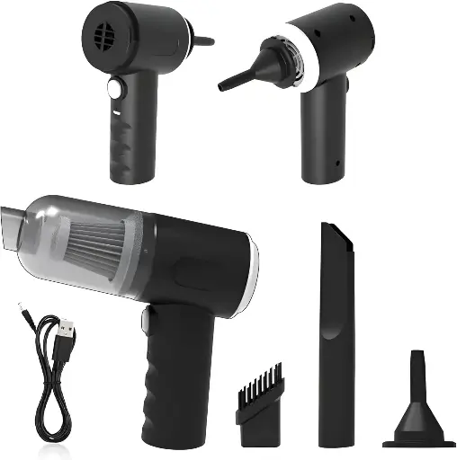 Portable Car Vacuum Cleaner with Blower I USB Rechargeable Wireless Handheld Car Vacuum Cleaner Traveling, Portable, Rechargeable (Vacuum with Blower) (3 in 1) 