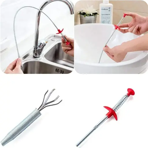 Drain Snake Drain Cleaner Sticks Clog Remover Cleaning Tools Spring Pipe Dredging Tools Household Hair Cleaner for Kitchen Sink, Bathroom Tub, Toilet 
