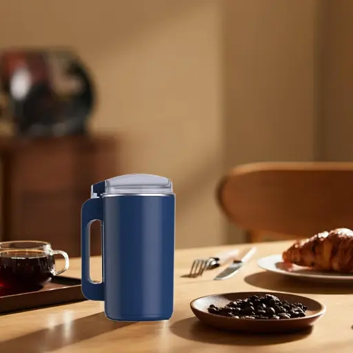 Food Processer Coffee Bean Grinder Handle Design Clear Cover Small Multifunction Espresso Grinder Spice Grinder for Kitchen, Blue 