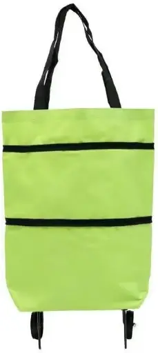 2 in 1 Lightweight Collapsible Shopping Cart, Folding Cart with Wheels, Reusable Grocery Bags, Travel Bag for Women or Men, Home, Kitchen