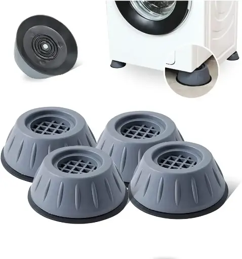 Anti Vibration Pads for Washing Machine Washing Machine Feet Pads Shock Absorber Noise Cancelling Washer Support, Washing Machine Anti Vibration Pad Heightening Pads Round (Pack of 4)..