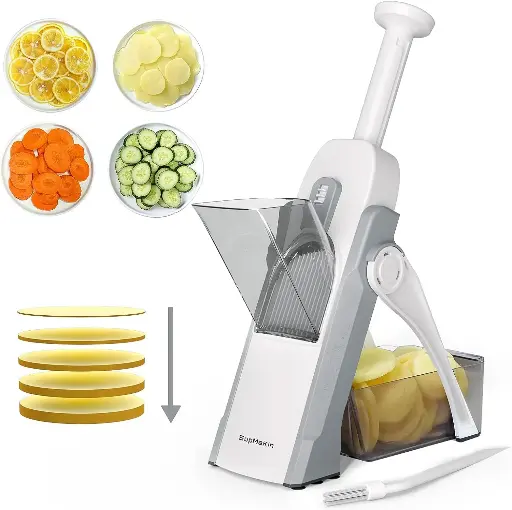 Slicer for Kitchen, Potato Slicer for Chips, Vegetable & Food Slicer,Thickness Adjustable 0.1-8 mm, Kitchen Faster Slice Artifact (Only Slicer)
